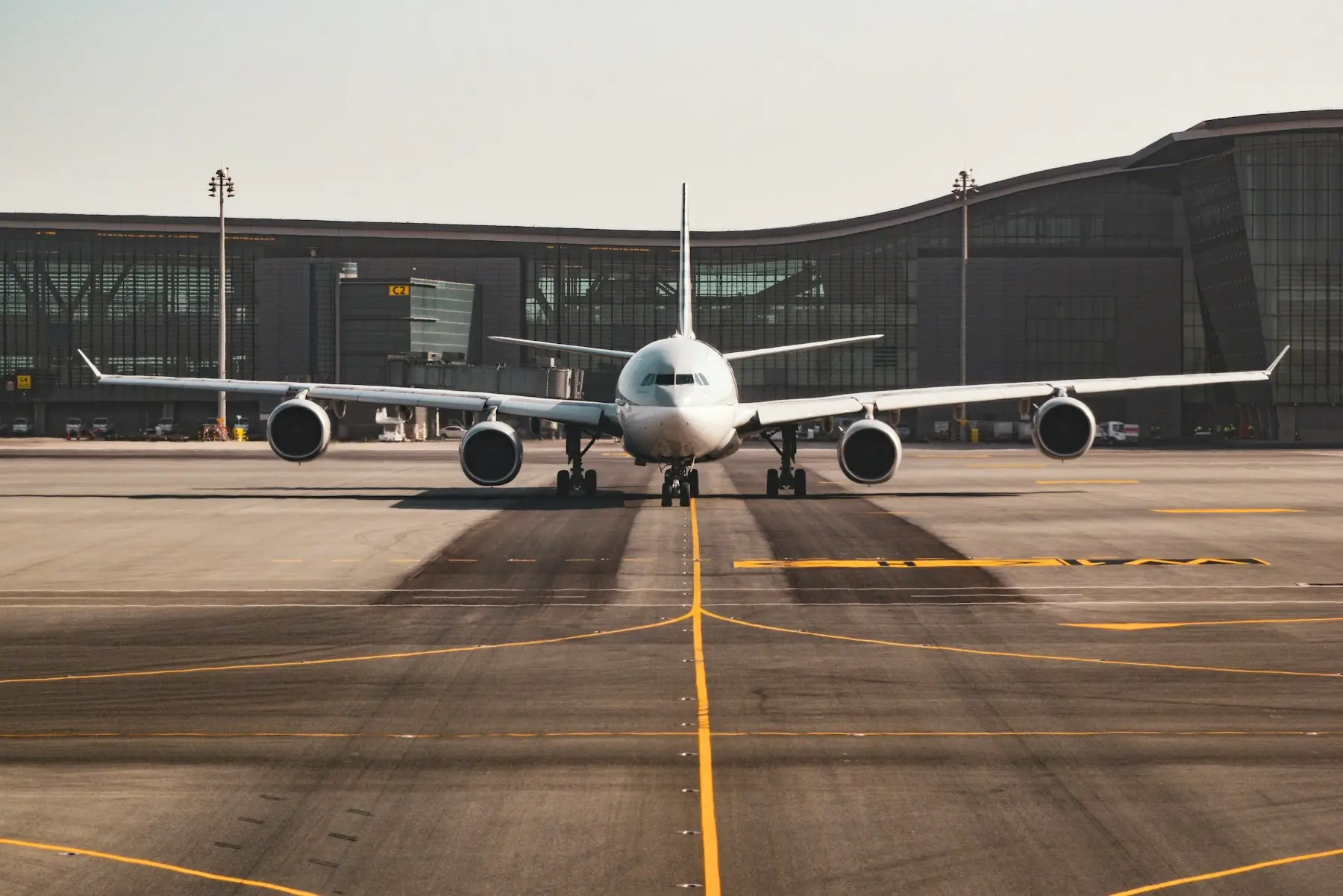 Aircraft on the apron at an international airport